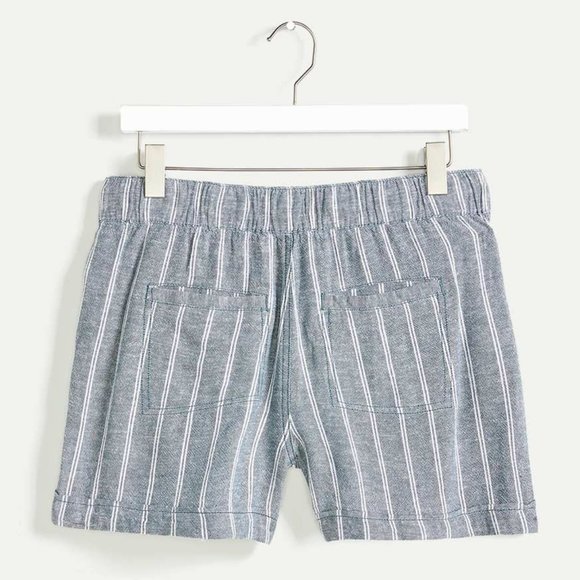 Reitmans - Blue & White Stripe Linen-blend Summer Shorts - Picture 3 of 6
